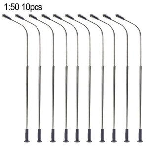 10X O Scale Model Trains Metal Light Poles Wired LED Lighted Street Lamps - Picture 1 of 15