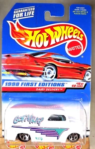 1998 Hot Wheels #645 First Editions 10/48 GOT MILK DAIRY DELIVERY White Malaysia - Picture 1 of 6