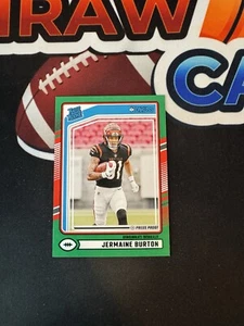 JERMAINE BURTON 2024 Donruss Rated Rookie GREEN PRESS PROOF RC #368 Bengals - Picture 1 of 2