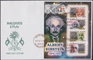 HOJA FDC ISLAS MALDIVAS Sc # 2867a-d de 4 DIFERENTES ALBERT EINSTEIN - Imagen 1 de 1