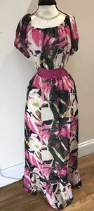Ladies Kushi JA Gathered Neck Embellished Maxi Dress L Brand New - Picture 1 of 4