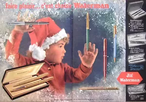 PUBLICITÉ PRESSE 1961 JIF WATERMAN LA PARURE FLASH TIP FLAIR STYLOS A BILLE NOEL - Bild 1 von 1