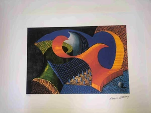 David Hockney Lithographie compenser cm 50x35 Signature dalle avec certifié - Picture 1 of 5