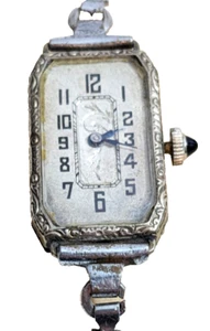 🔥Art Deco Elgin 14K White Gold Filled 15 Jewel A.A. Grade Watch Sapphire Runs🔥 - Picture 1 of 14