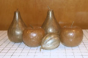 Vintage Brutalistische Obst Metall Figur 5er Set MCM Skulptur Dekor Unikat Indien - Bild 1 von 9