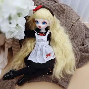 1/4 BJD Doll Full Set Ball Jointed Body Girl Eyes Face Makeup Wig Clothes Gifts - Picture 1 of 8