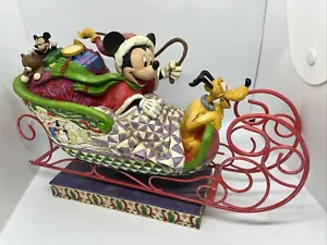 Trineo de Navidad Jim Shore Disney Mickey Pluto riendo todo el camino 4005626 - Imagen 1 de 10