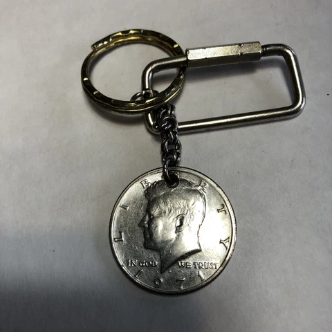 John F. Kennedy Half Dollar 1971 Key Ring Key Chain ❤️ Cover