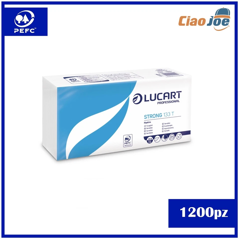 Tovaglioli di carta 33x33 Lucart alta qualità catering bar ristorazione 1200 pz - Imagen 1 de 1