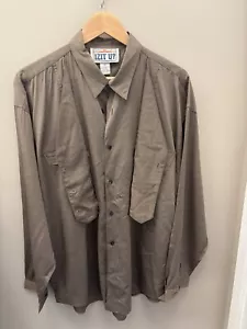 IZIT U Vtg Men’s Shirt XL Beige with Front Flap Rayon - Picture 1 of 4