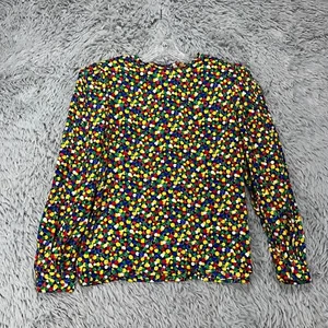 Vintage Adrianna Papell Silk Blouse Women's 12 Colorful 80's Retro Funky Disco - Picture 1 of 10
