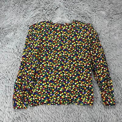 Blusa De Colección Adrianna Papell Seda Para Mujer 12 Colorida Años 80 Retro Funky Disco Foto 1 de 4