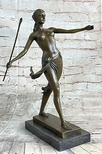 Hippolyta Amazon Warrior Queen Bronze Statue Sculpture Nude Figure Marble Base - Picture 1 of 10