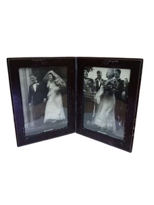Vintage Doppel Bilderrahmen Bild 5×7 in/13×18 cm braun Wohndeko Milano - Bild 1 von 15