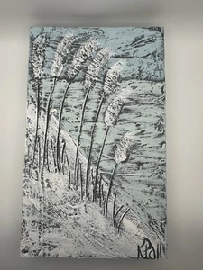 Northwest Florida Local Beach Art Textured Acrylic On Wood 12”x7” Signed K. Pall - Picture 1 of 17