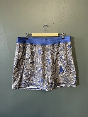 Falda activa St. John Bay para mujer azul estampado de girasol con forro talla grande 1X Foto 1 de 3