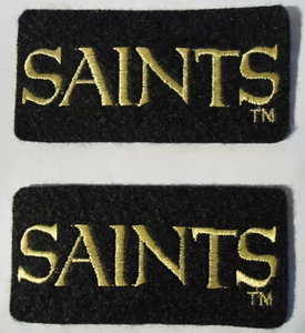 JUEGO DE 2 PARCHES NEW ORLEANS SAINTS 3 1/2" X 1 3/4" NUEVO ESTADO - Imagen 1 de 1