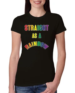 Maglietta junior Straight as a Rainbow Humor LGBTQ donna slim fit - Foto 1 di 10