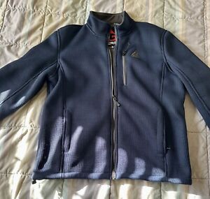 Gerry Blue Heavy Textured Knit Men’s XL Jacket Fleece Lined Full Zip Waffle