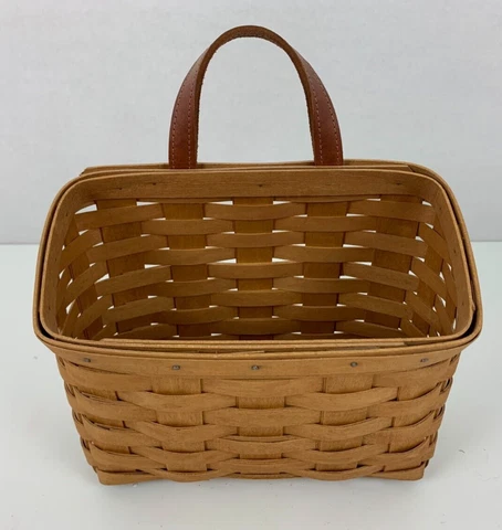 Longaberger Basket Leather Strap Vintage 2006 Storage Organization  10.75"x9" Cover