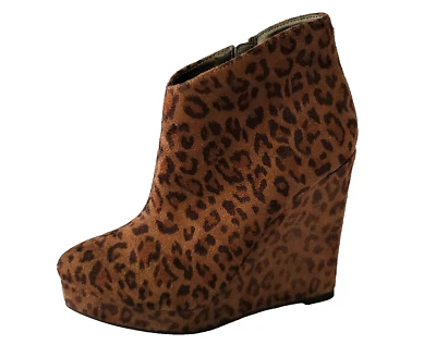 Botines MICHAEL ANTONIO Leopardo Imitación Gamuza Marrón Tacón Cuña Plataforma Mujer 5 M Foto 1 de 4