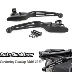 Palancas de embrague de freno ranuradas negras para Harley Electra Glide Road King 2008-2013 - Imagen 1 de 8