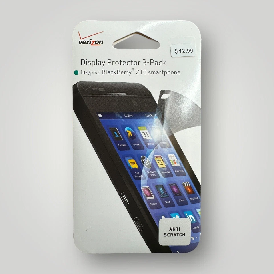 Protetor de filme tela anti-riscos BlackBerry Z10 pacote com 3 da Verizon - Imagem 1 de 2