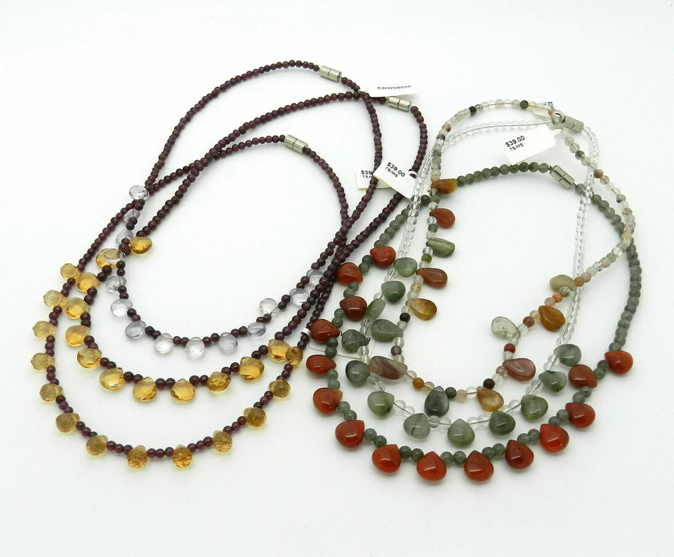 Precioso Collar Gargantilla Piedras Preciosas Color 16" Largo Bloqueo Magnético Nuevo # SN128 Foto 1 de 1