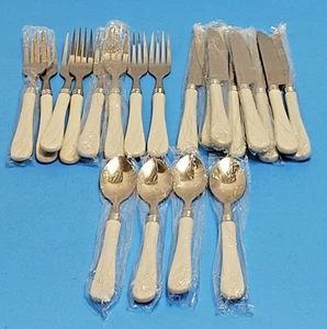 VTG Retro Gibson Stainless Steel & Plastic Handle Flatware 20Pcs Lot - Picture 1 of 9