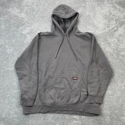 Sudadera con Capucha Dickies Para Hombre Extra Grande Gris Algodón Forrado de Vellón Pullover Ropa de Trabajo Logo Foto 1 de 4