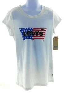 Levi's Girls White Short Sleeve Top Size Medium - Picture 1 of 3