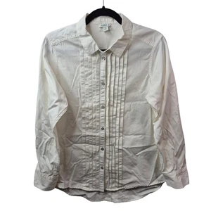 Sundance Top Damen M weiß Hemd mit Knopfleiste 100% Baumwolle Langarm Tessa Smoking - Bild 1 von 7