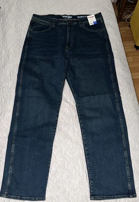 NEW Wrangler Relaxed Fit Mens Jeans Blue 36x34 Relaxed Seat & Thigh Straight Leg - Image 1 of 4