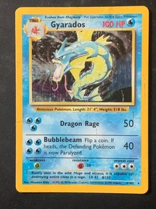Gyarados 6/102 Base set Holo Rare HP Vintage WOTC Pokemon Card - Picture 1 of 2