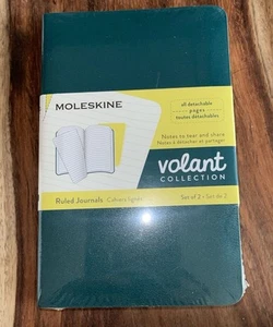Moleskine Volant Journal Set, Pine Green & Lemon Yellow Soft Cover 3.5" x 5" - Picture 1 of 3
