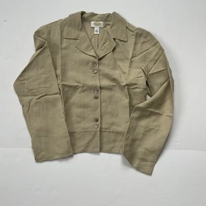 TALBOTS Women’s Jacket Blazer Size 10 Tan Stretch Lined - Picture 1 of 6