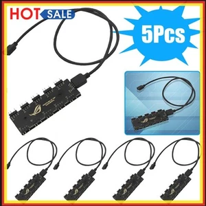 10 RGB Sync HUB Splitter Verlängerungskabel für Motherboard RGB Lüfter (5V 3Pin) - Afbeelding 1 van 12