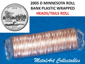 2005 D Minnesota Statehood Quarter Heads/Tails Bank Wrapped Roll - 40 coins - Picture 1 of 1