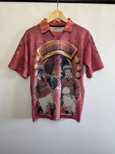 Vintage Manchester United 90s Souvenir Shirt Size M David Beckham Dwight Yorke - Picture 1 of 9