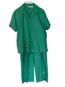 Kim Rogers Green Pant Suit NWT In Woman’s Medium - Picture 1 of 11