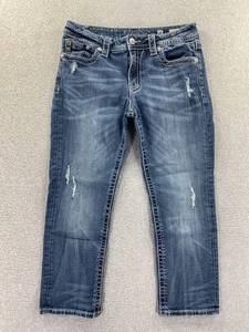 Miss Me Jeans Damen 28 Blau Denim Mid-Rise Verzierte Taschen Gerades Bein - Bild 1 von 11