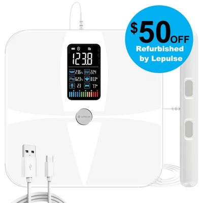 Body Fat Scales with Hand Sensor Full Body Composition Scale Universal White - Image 1 of 4