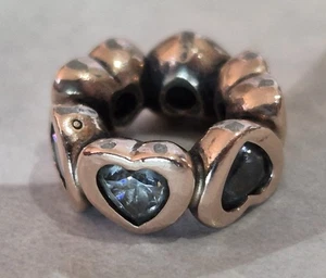 Pandora Blue Space In My Heart CZ Sterling Silver Spacer Charm - Picture 1 of 4