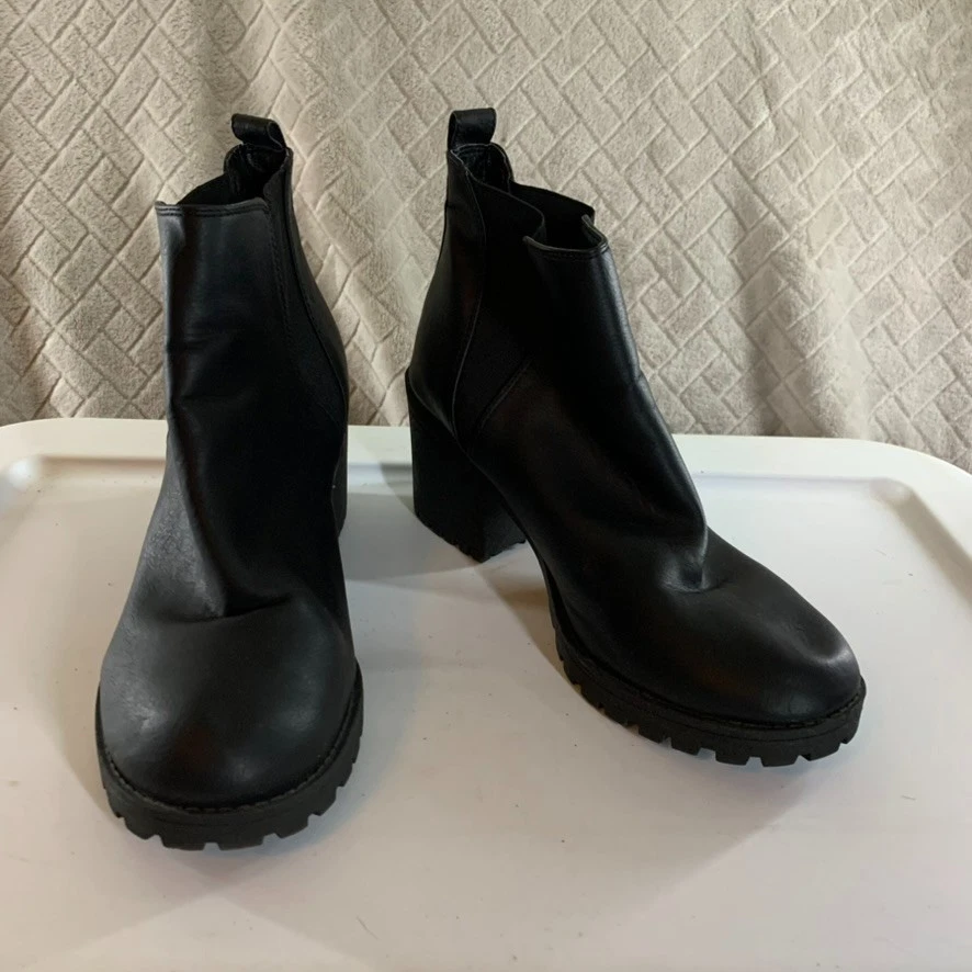 Botas Chelsea Dirty Laundry para mujer 9 Lido con tacos negras imitación cuero tacón grueso Foto 1 de 4