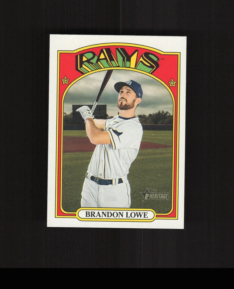 2021 Topps Heritage #241 Brandon Lowe Baseball Card Tampa Bay Rays - Image 1 of 2