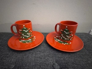 Vintage WAECHTERSBACH Weihnachtsbaum Design Tassen & Mittagsteller 4 Stück - Bild 1 von 7