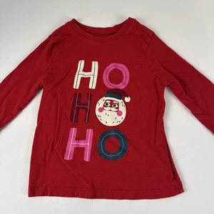 Old Navy Tee Shirts Girls 4T Toddler Red Long Sleeve Holiday Santa - Picture 1 of 8
