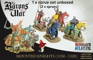 Wargames Atlantic Mounted Knights (1150-1320) 1x Sprue Set 2 Sprues Sin Caja 28mm - Imagen 1 de 24