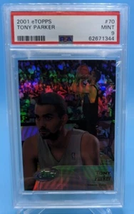 2001 Tony Parker eTopps Rookie Refractor RC SPURS PSA 9 Hall Of Fame - Picture 1 of 4