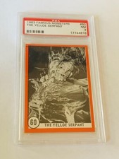 Famous Monsters Rosan Trading Card 1963 vtg PSA 7 Horror 60 Yelloe Serpant snake